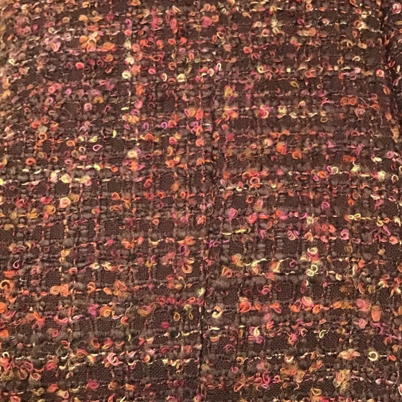 Vintage Jones NY Womens Tweed Wool Blazer Size L Faux Fur Collar Boucle Jacket - Picture 15 of 16